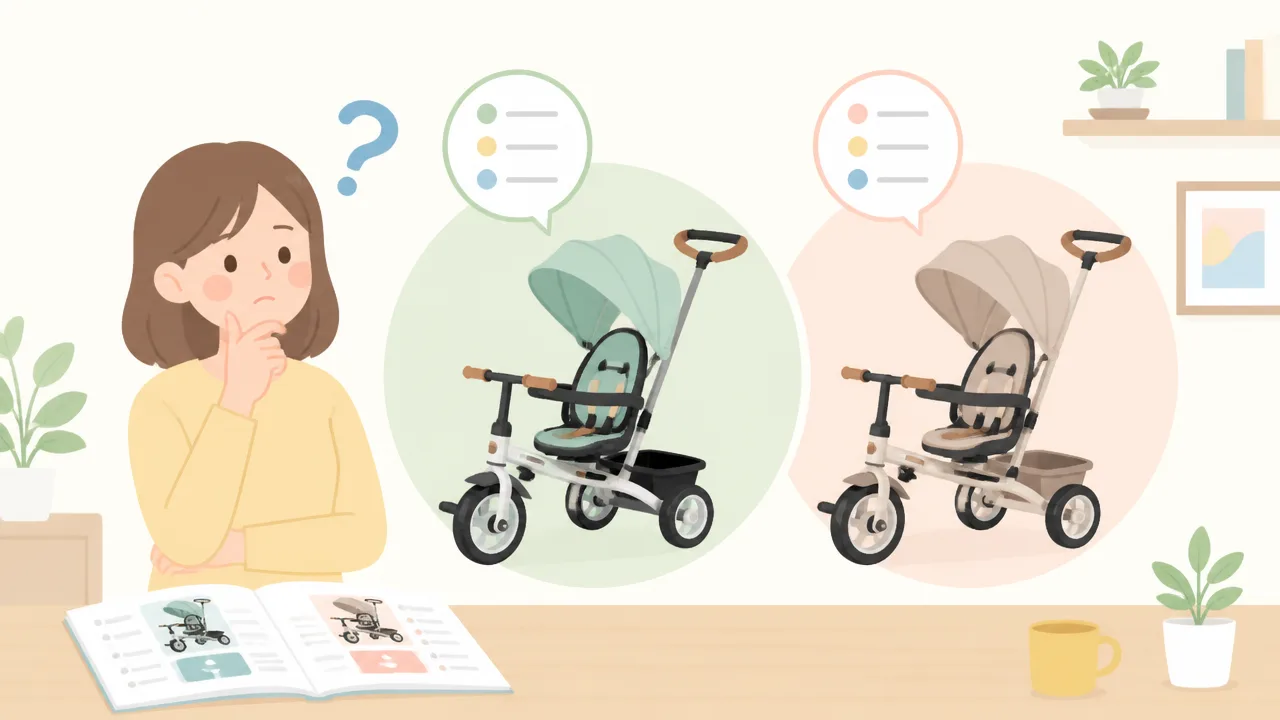 BTM三輪車5in1と7in1の違いは？機能と選び方をやさしく比較